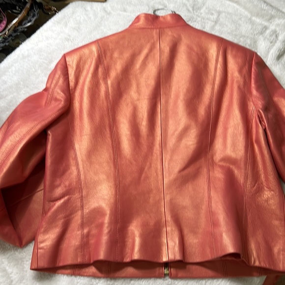 Cache peach pearl 100% leather jacket - Picture 11 of 12